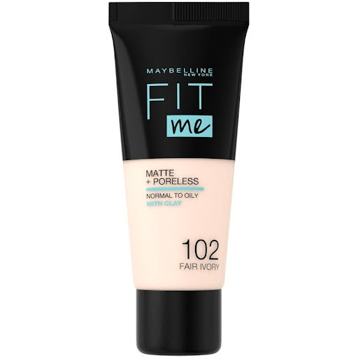 Maybelline Fit Me Matte + Poreless Liquid Foundation- 102 Fair Ivory
