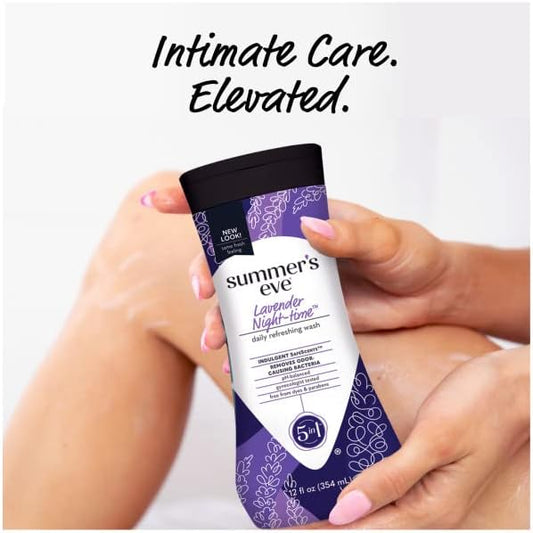 Summer's Eve 5 in 1 Daily Refreshing Wash, Lavender Night-Time, 12 fl oz (354 ml)