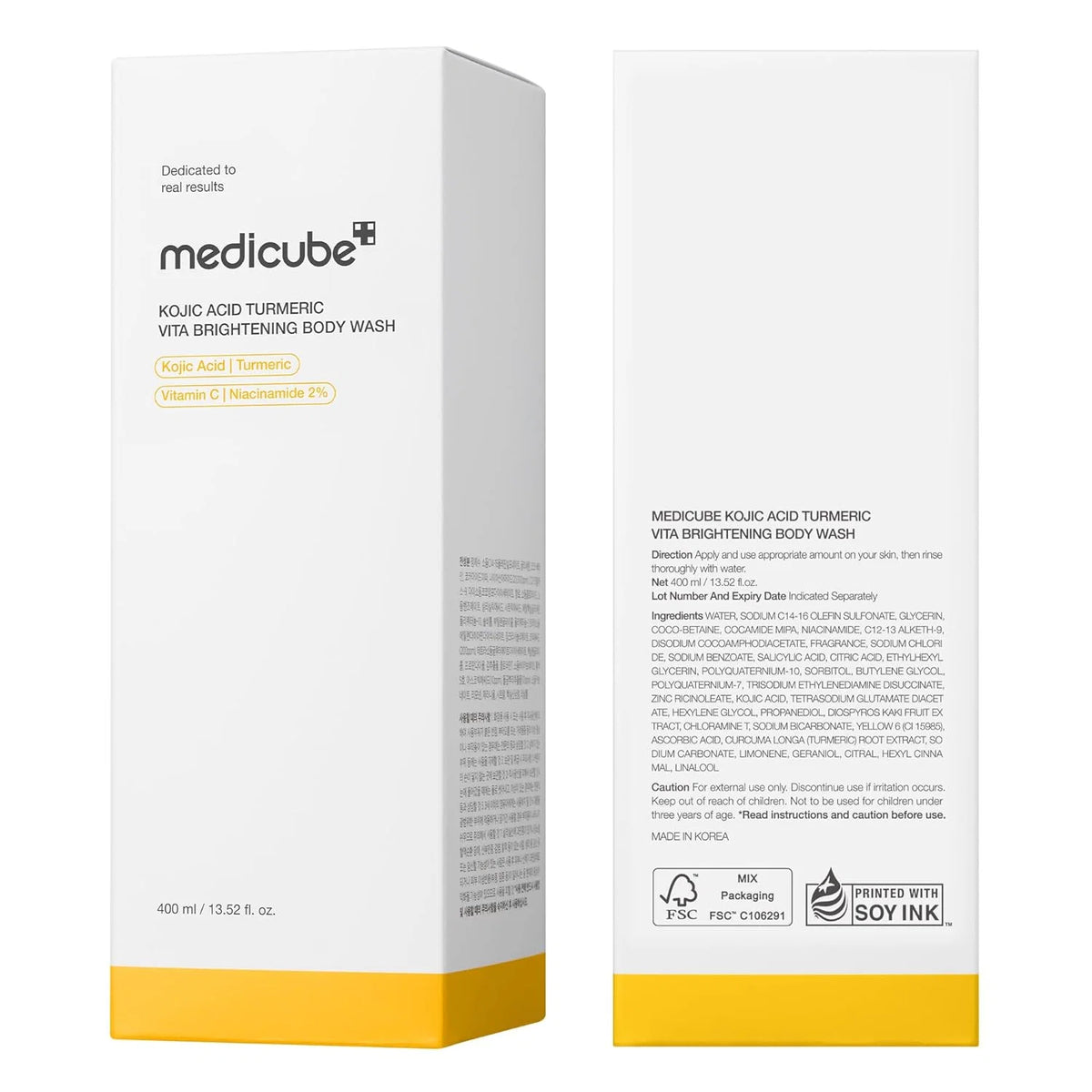 MEDICUBE KOJIC ACID TURMERIC VITA BRIGHTENING BODY WASH 400ML