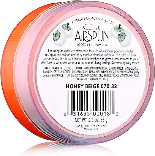 Coty Airspun Loose Face Powder 2.3 Ounce Honey Beige Light Peach Tone Loose Face Powder  65G