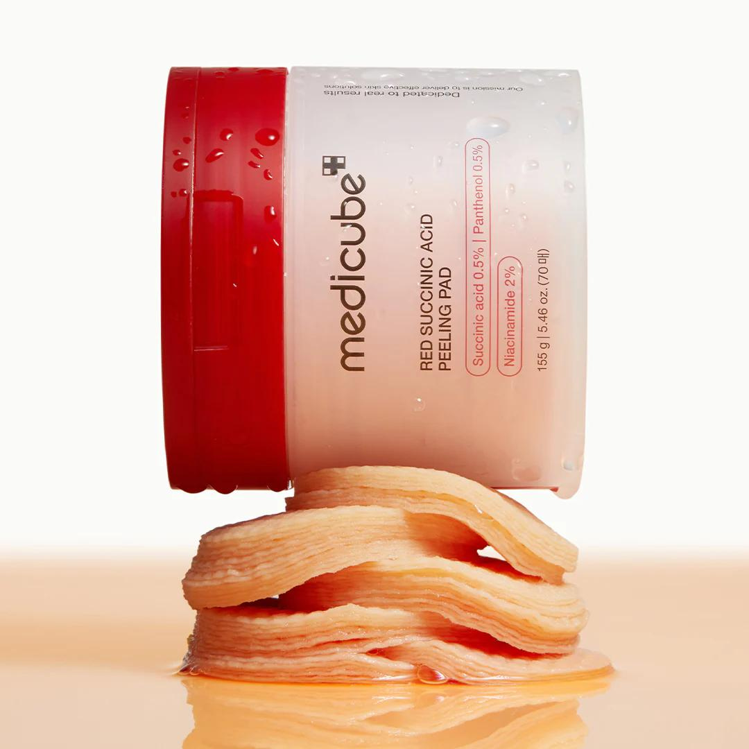 Red Succinic Acid Peeling Pad - 70 Pads - Skin Glow