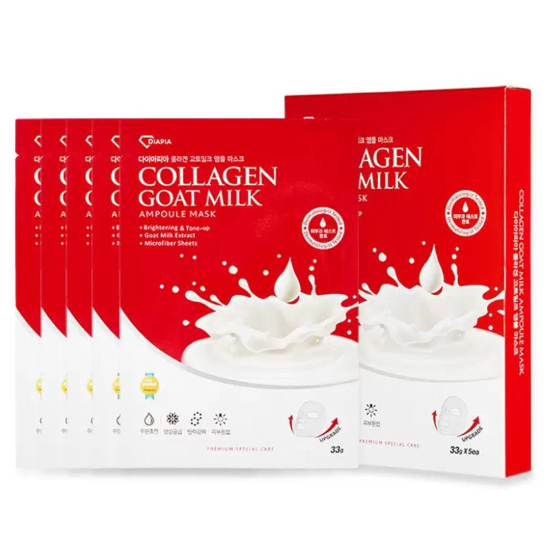 DIAPIA - Collagen Goat Milk Ampoule Mask (5 Sheets) 5IN1 33G