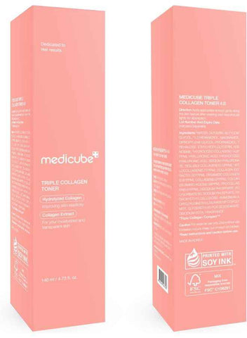 Medicube Triple Collagen Toner - Hydrolyzed, Atelo, & Soluble Collagen for Deep Hydration & Plump Skin - Fast-Absorbing Formula for All-Day Suppleness, Korean Skincare