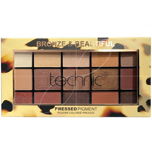 Technic Pressed Pigment Palette Bronze & Beautiful - Eyes Eyeshadow Powder 15 COLOR
