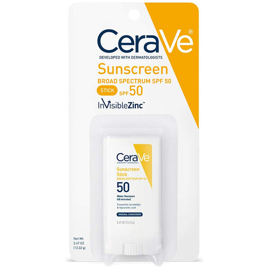 CeraVe 100% Mineral Sunscreen Stick for Face and Body - SPF 50  (13.32G)