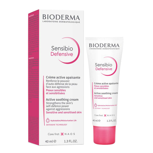 Bioderma Sensibio Defensive, Crema hidratante facial, 40ml