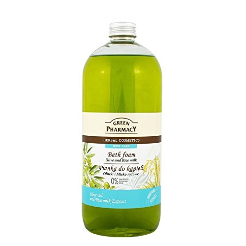 Green Pharmacy Herbal Care Bubble Bath Foam Olive Rice Milk Nourishing 1000ml