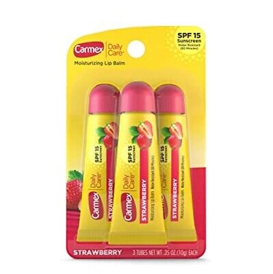 Carmex Moisturizing Lip Balm with SPF15 SqueezeTube 10g x 3pack (Strawberry)