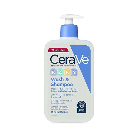 Cerave BABY WASH & SHAMPOO Essential Ceramides & Vitamin E (473ML)