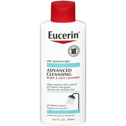 Eucerin Advanced Cleansing Body and Face Cleanser - Unscented (500ML)