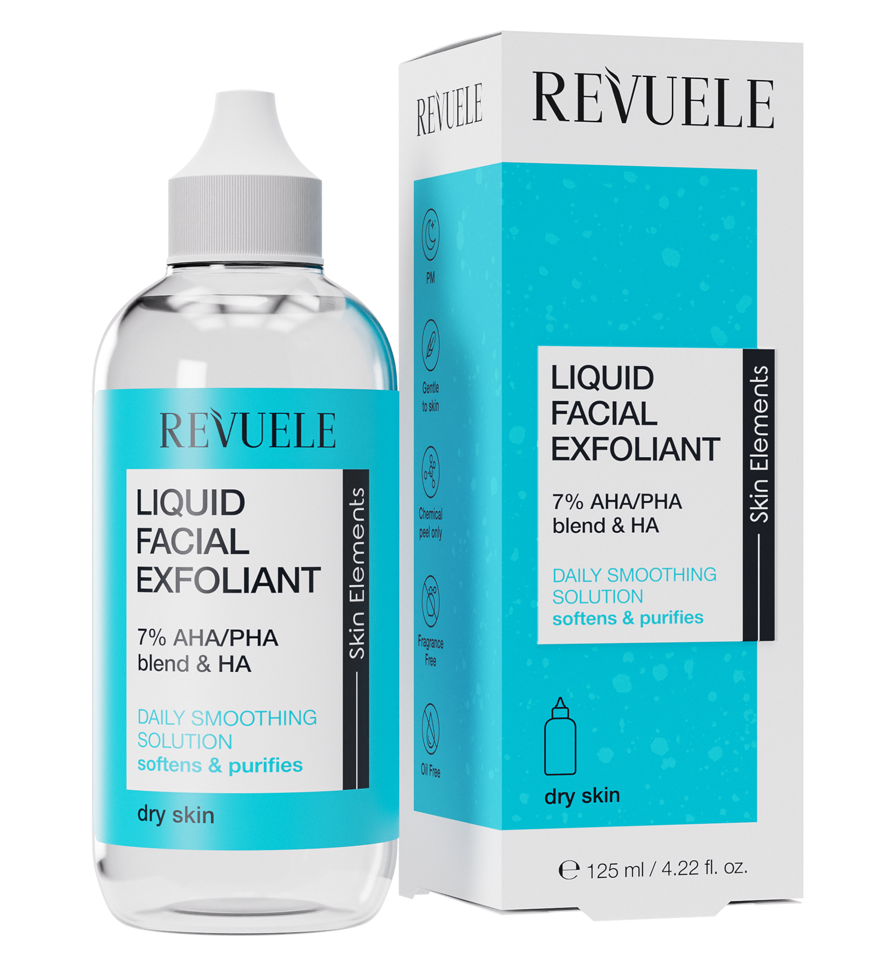 Revuele Liquid Facial Exfoliant 7% AHA/PHA BLEND + HA,125ml