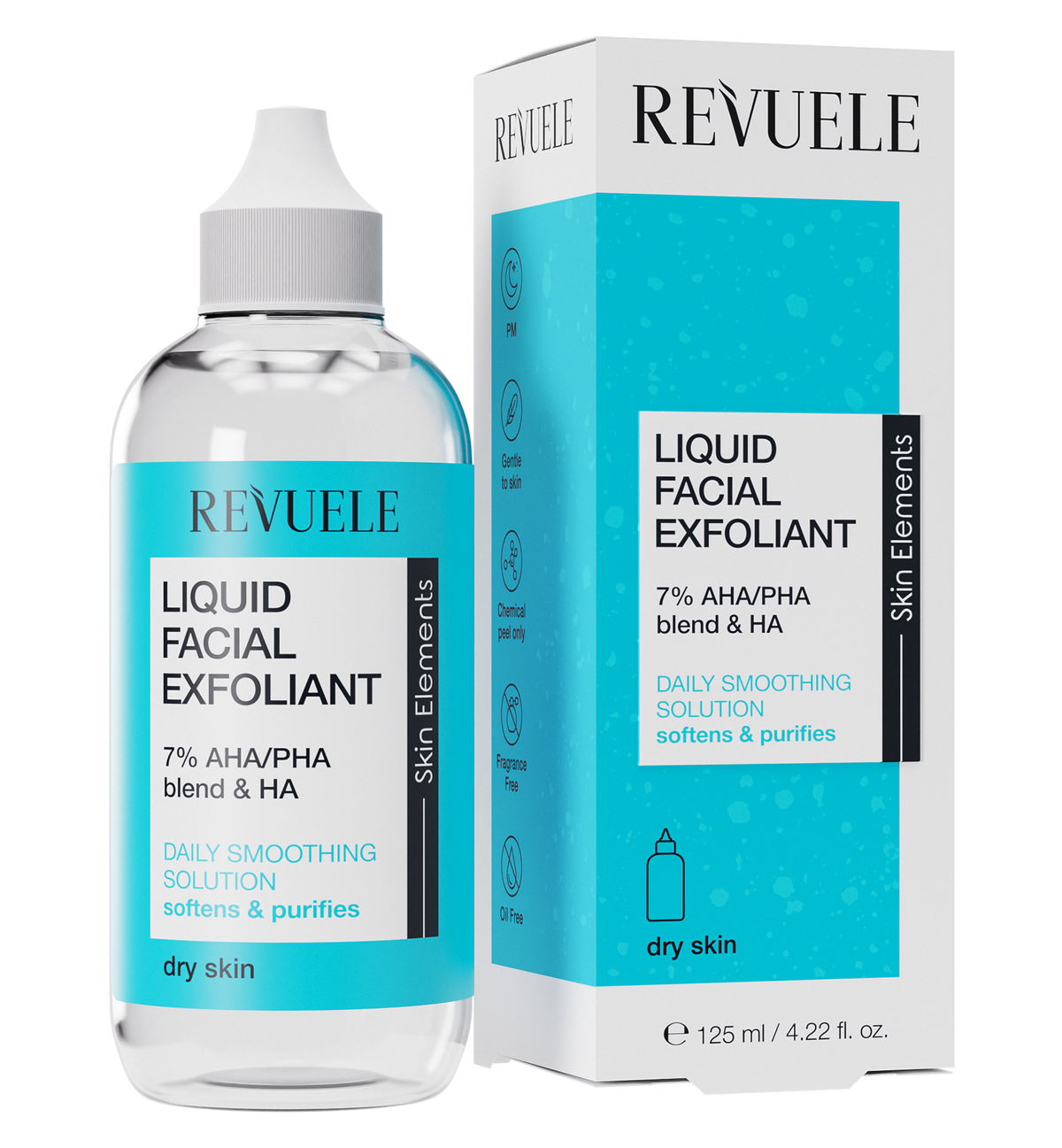 Revuele Liquid Facial Exfoliant 7% AHA/PHA BLEND + HA,125ml