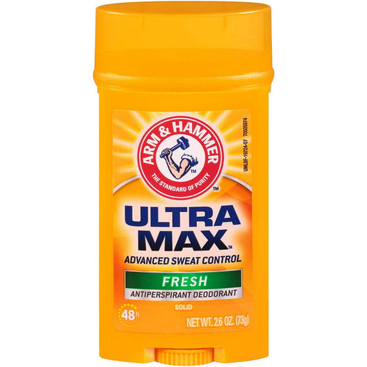 Arm & Hammer Ultra Max Solid Men Antiperspirant Deodorant, Fresh, 2.6 Oz