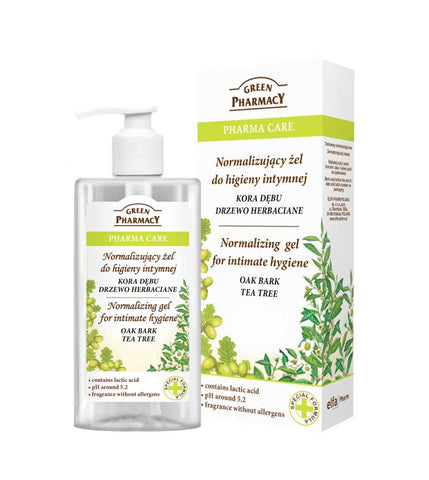 Green Pharmacy - Normalizing intimate hygiene gel Pharma Care - Oak bark and tea tree 300ML