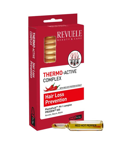 Revuele Thermo Active Hair Ampoules – Hair Loss Prevention – 8 Ampoules x 5ml