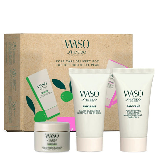 Shiseido Waso Pore Care Kit (Oil Cleanser 30 ml+Moisturizer 15 ml+Scrub Mask 30 ml) (3PC)SET